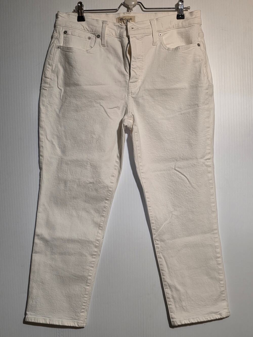 Madewell The Perfect Vintage Jean White 31P High Rise Straight Leg Denim Crop